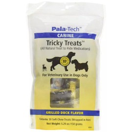 CANDLE WARMERS ETC Pala-Tech Canine Tricky Treats, Grilled Duck, 30 Soft Chews YELLOW