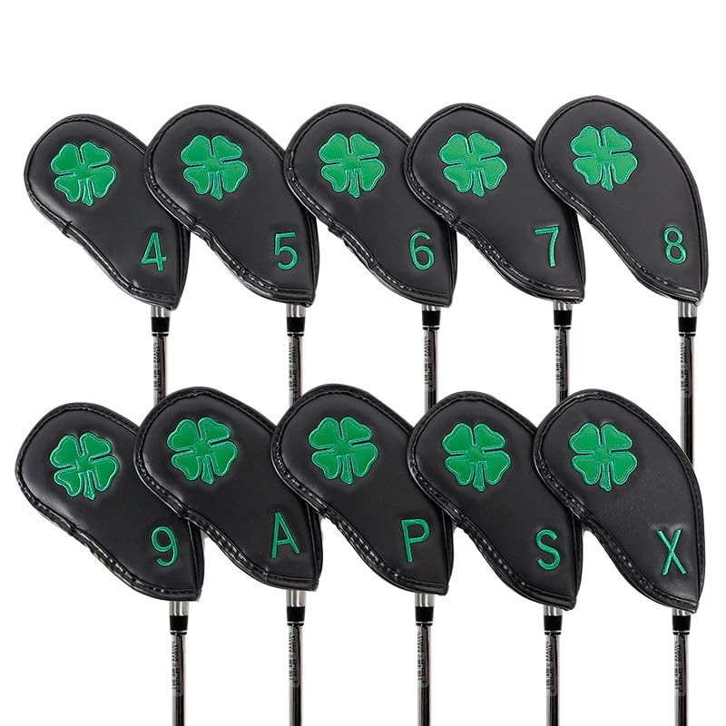Leather Golf Club Iron Head Covers | 10 Piece Set
