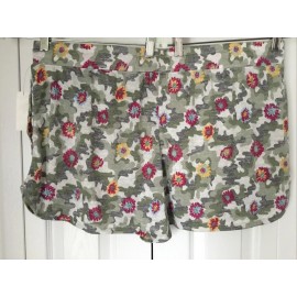 SECRET TREASURES MIX & MATCH SUPER SOFT Green Camo Elastic Waist Shorts Sz 2X