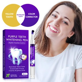 Teeth Whitening Pen 6 Packs, Professionally Stain Removal Purple Toothpaste, No Sensitivity Snow Teeth Whitener Gel Kit for a Brighter Smile Mint