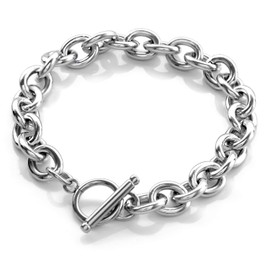 Seiya International Bracelet, Men's, Women's, Accessory, Stainless Steel, Mantel Chain, Silver, Silver Stainless Steel Metal, No