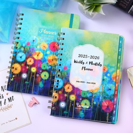 2025-2026 Planner - 2025-2026 Planner Weekly and Monthly, 2025-2026 Calendar Monthly Planner 2025-2026 from Jul. 2025 to Jun. 2026, 6.4" × 8.5", Twin-Wire Binding, Elastic Closure