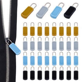 WEBEEDY 40 PCS Zipper Pull Replacement 4 Colors Detachable Zipper Pull Tabs Universal Non-Slip Zipper Head Fixer Zipper Pulls Repair Kit for Luggage Suitcases Bag Clothes Shoes,2.6x1.2cm