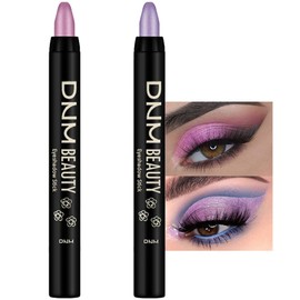 evpct 2Pcs Cream Eyeshadow Sticks Set for Eyes Vioiet Pink & Light Purple Shimmer Eye Crayon Shadow Brightener Stick Pencil Pen Bulk sombras en crema para ojos 07+08