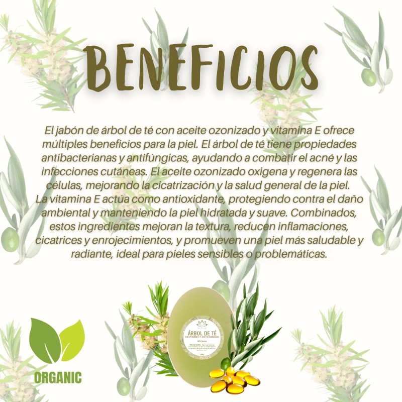 Jabón Orgánico Vitality Shop Árbol Aceite Ozonizado Vitamina