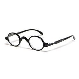 Calabria R314/R501S Vintage Retro Metal Reading Glasses +4.00 Black Men Women Designer Professor Round Single Power Readers