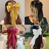 Paifeancodill Large Golden Hair Bow Barrettes for Women, Silk Satin