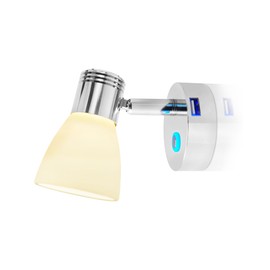 THALASSA 12V Boat Interior Reading Light USB Port, 3W DC RV Warm White, Built-in Dimmer Touch Button for Blue Decor Lights. Surface Mount on Trailer, Van, Truck, Car, Camper, Motorhome, Caravan