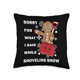 Snow shovel Angry Throw Pillow, 16x16, Multicolor