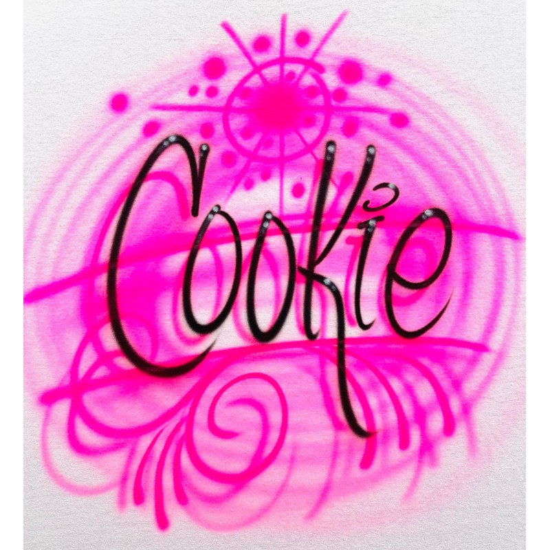 Airbrush Pink Swirls, Name Design T Shirt