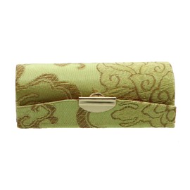 Motique Accessories Lime Lipstick Case with Brocade Design