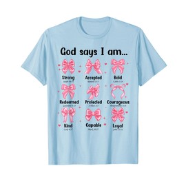 Baby Girl God Say I Am Bow Christian Toddler Cute Jesus Kids T-Shirt