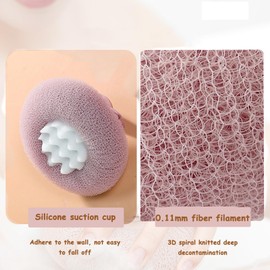 4 Stuck Badeknäuel Auberer Luffa Schwamm Badeschwamm Rückenbürste Dusch-Luffa-Rückenschwamm Massageschwamm Dusche Körperpeeling-Pinsel Mesh Badeschwamm Mit Saugnäpfen und Griffdesignür Frauen Männer