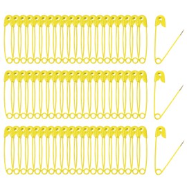 Qjaiune 100 PCS 30mm / 1.2 Inch Safety Pins Heavy Duty Quilting Pins, Colored Safety Pins Bulk Metal Sewing Pins, Premium Sharp Safety Pins for DIY Crafts Jewelry Making Baby Clothing (Yellow)
