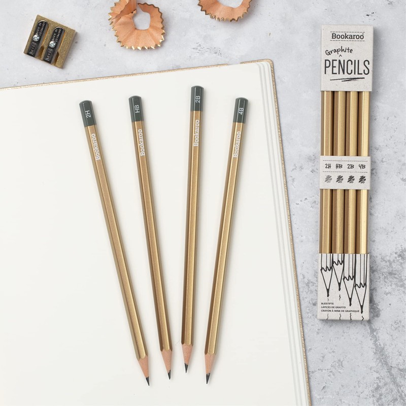 if Bookaroo Graphite Pencils - Gold