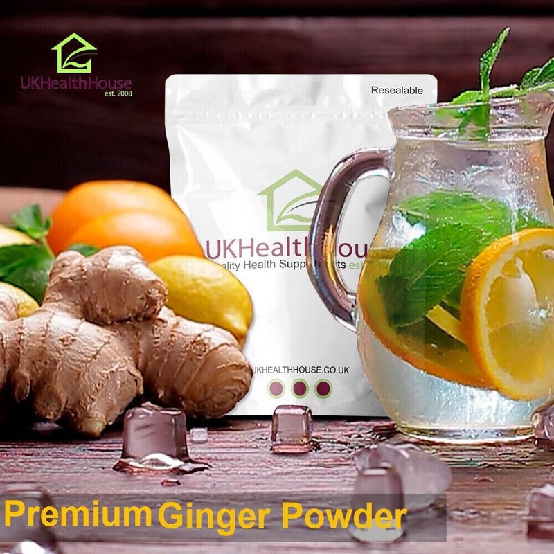 UKHealthHouse Premium Ginger Powder Strong, Superior Sri-Lankan Roots Reflux, (Zingiber