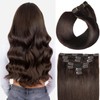 Savasana Clip in Hair Extensions Real Human Hair Dark Brown