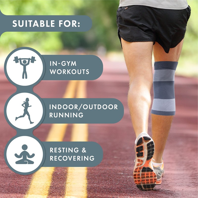 Actesso Compression Knee Support - Elastic Sleeve for Sprains &