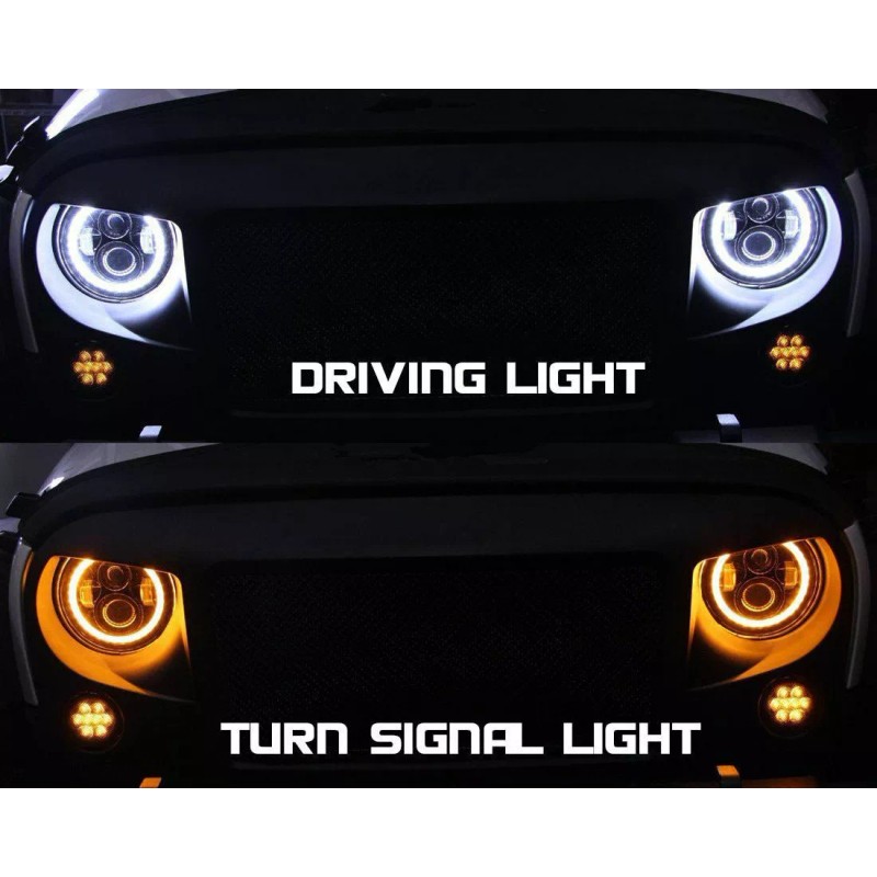For Kenworth T2000 Truck 7" inch Round LED Headlights +
