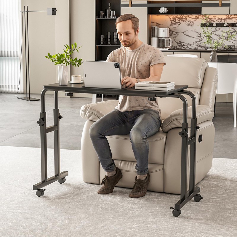 Furist Overbed Table with Wheels Laptop Desk Cart Table Over