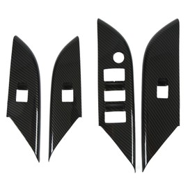 4 Pcs Door Window Control Panel Cover Carbon Fiber Style Window Lifter Decor for Hilux 2015‑2021 LHD