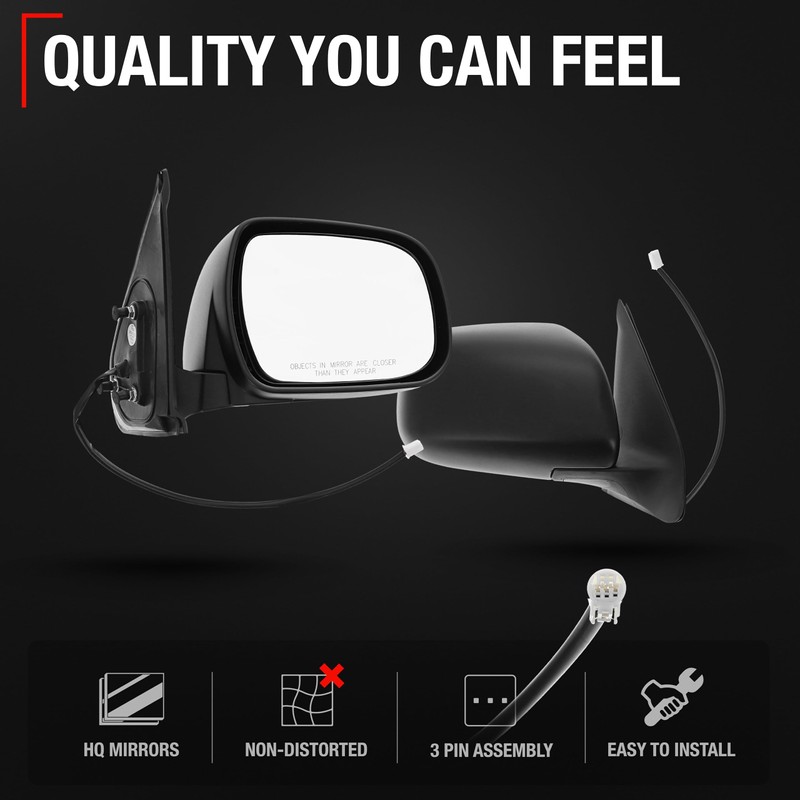 T1A Passenger Side Mirror Replacement - Compatible with 2005-2011 Toyota