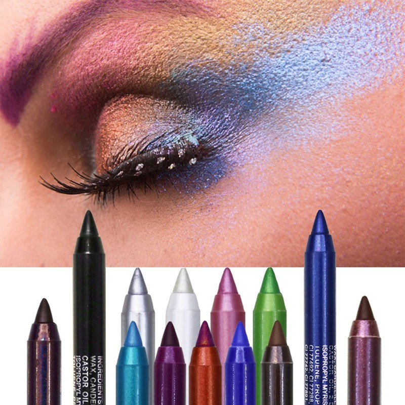 Eyeliner Pencil Set, 12 Color Eye Shadows Pen Eyebrow Pencil