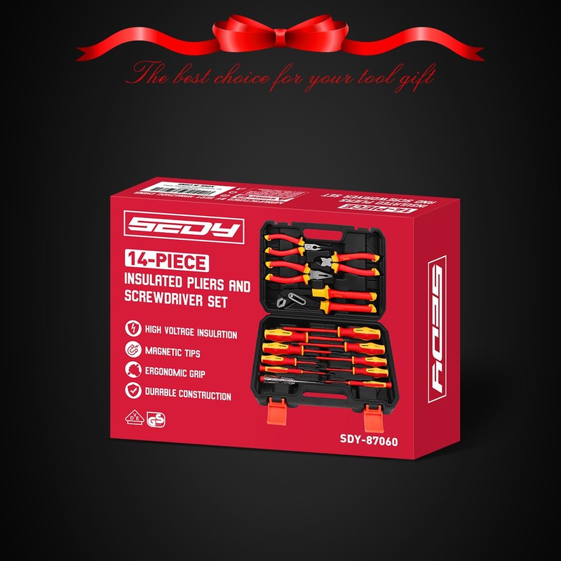 Insulated Screwdriver & Pliers Set: 14-Piece VDE Insulated Set 1000V