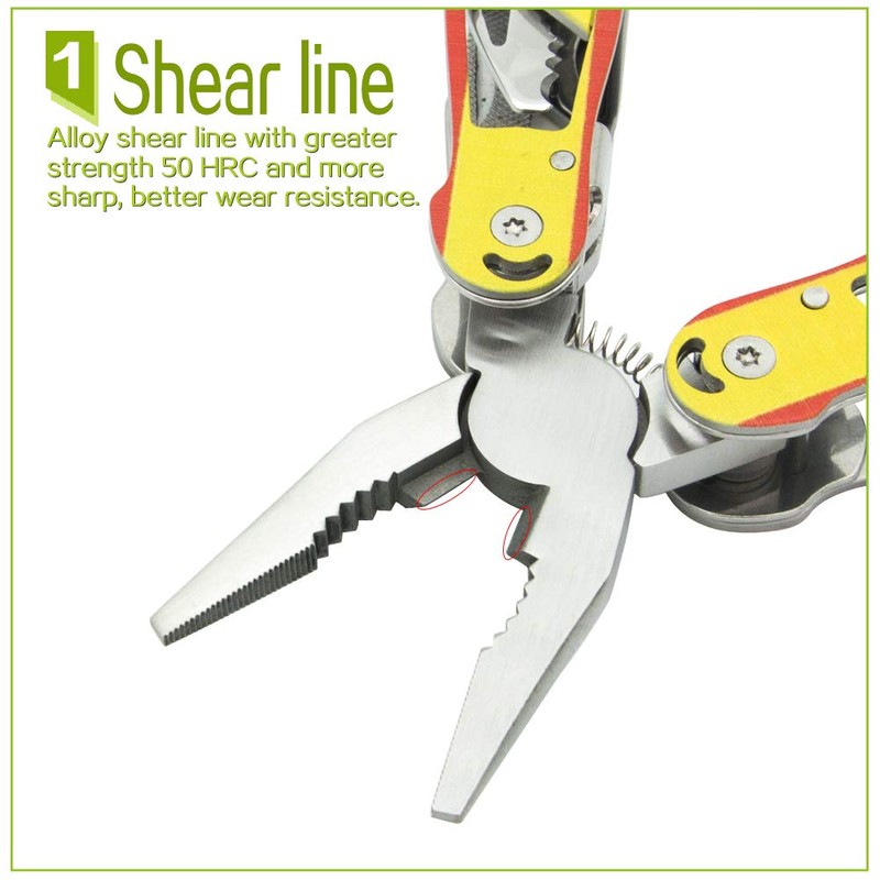 12-in-1 Multi Tool Pliers Portable Folding Pocket Multitool with Nylon