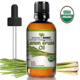 Mayan's Secret USDA Certified Organic Lemongrass Essential Oil (100% Pure & Natural - UNDILUTED