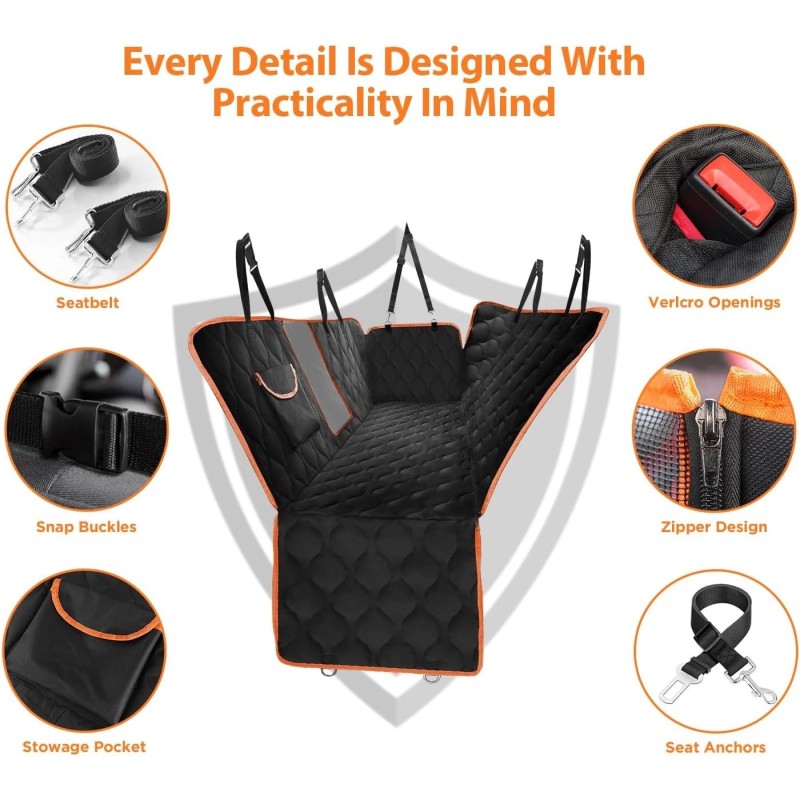 XL Truck Back Seat Extender for Dogs, Large Hard Bottom