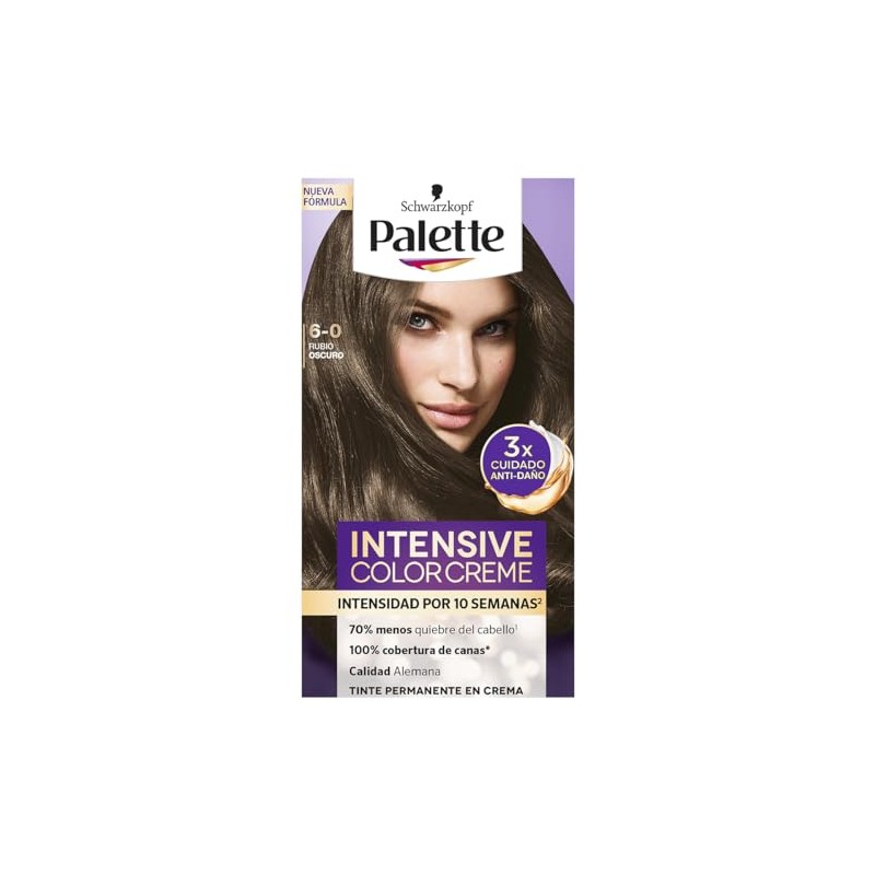 Palette Tinte para cabello Color Creme Rubio Oscuro 6-0, 50
