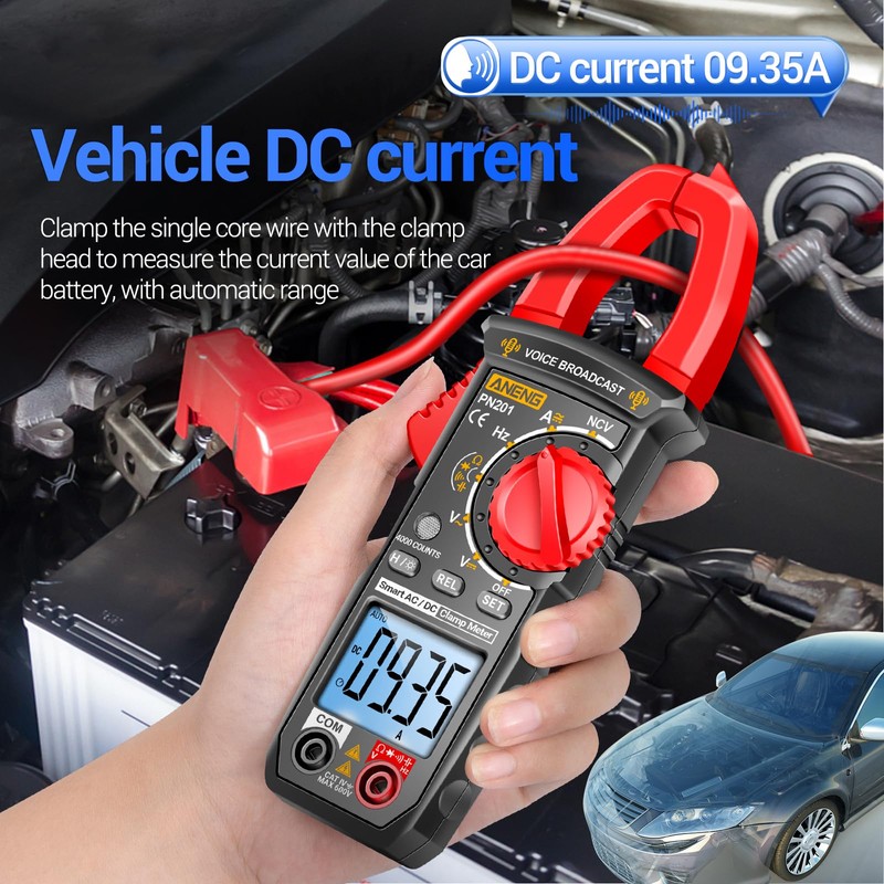 PN201 Voice Meters Digital Clamp Meter Multimeter Tester 4000 Counts