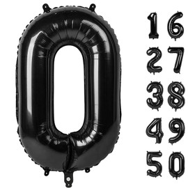 40 Inch Black Large Numbers Balloons 0,Number 0 Digital 0 10 20 30 Helium Balloons,Foil Mylar Big Number Balloons for Birthday Party supplies Decorations