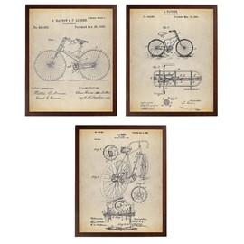 Turnip Designs Bicycle Art Patent Print Series Set 3 Cycling Art Vintage Bicycle Bicycle Wall Art TNP28