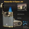 XIFEI Cigar Lighter, 4 Jet Flame Desktop Rocker Arm Lighter