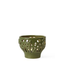 Kähler Design Orangery Garden 691203 Tea Light Holder Ceramic Green Diameter 9.5 cm Height 7.5 cm