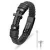YOUFENG Urn Bracelet for Human Ashes Leather Cremation Cross Bracelet