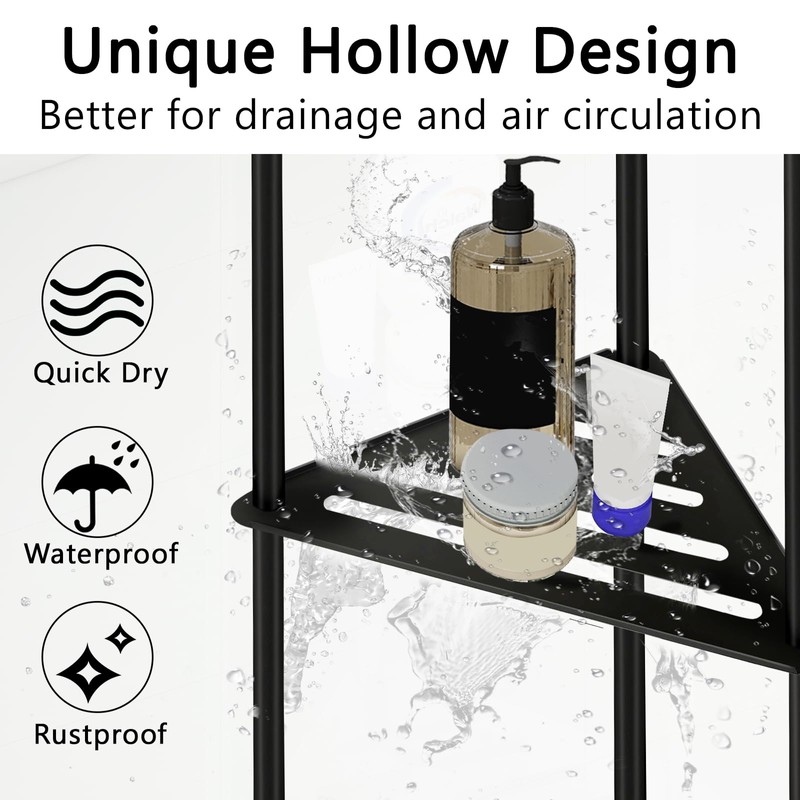 XEENEW Standing Shower Caddy Corner, 3 Tier Stainless Steel Shower