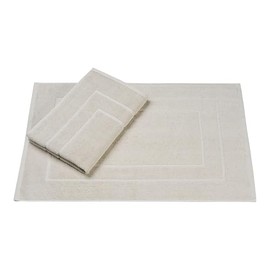 Homewell Bath Mat | 50 x 70 cm Set of 2 | 100% Cotton | Shower Mat Double Pack | Colour: Beige