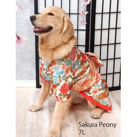 ONEKOSAMA OINUSAMA Dog Clothes Cat Cat Kimono Kimono Kimono Dog Wear Festival New Year New Year Shichi-Go-San Small Dog Large Dog Small Large Size [Damask Pattern Pink/4L]