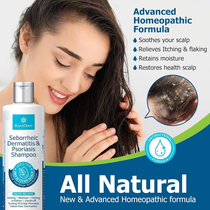 Roycederm Champú para la psoriasis, dermatitis seborreica, foliculitis y caspa,