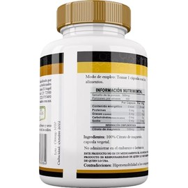 Citrato De Magnesio Premium 500mg 100 Capsulas