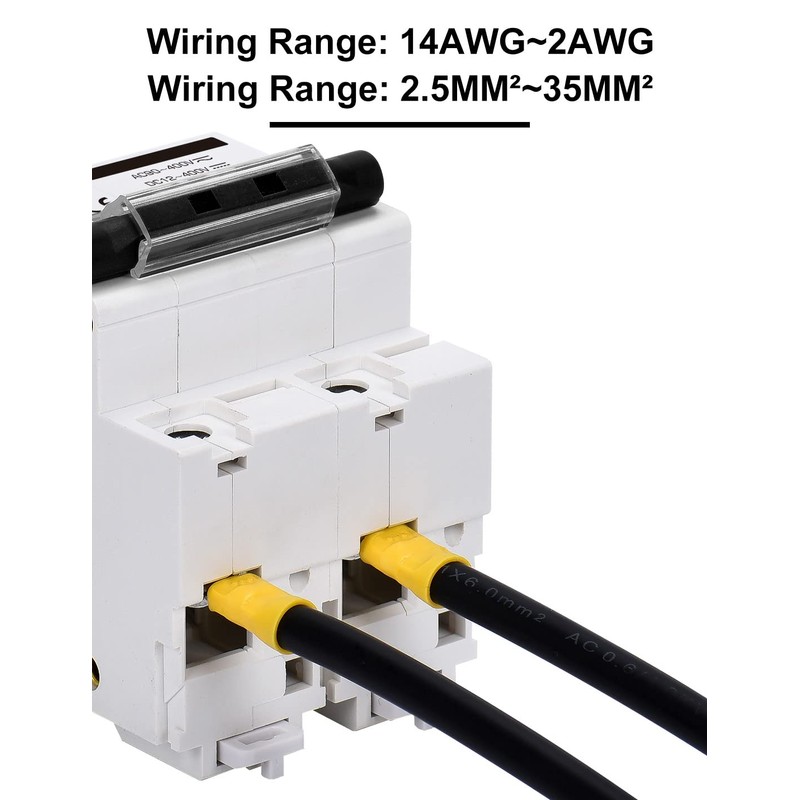 DIHOOL Solar Disconnect Switch, 120 Amp 2 Pole, DIN Rail