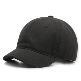 Haveli Men's Soft Cotton Short Brim Cap, Hat, Baseball Hat, Solid Color, Baseball, Black