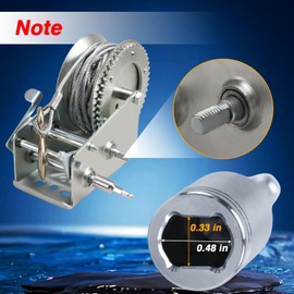 EVRBUL Upgraded Stainless Steel Trailer Winch Electric Drill Adapter Winch Handle Comfort Grip Crank Handle Replacement Accessory for 3500 lbs Hand Crank Winch Boat Trailer Truck Marine Manual Winch