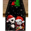 Sunwer Merry Christmas Table Runner Jack Skellington and Sally Birthday