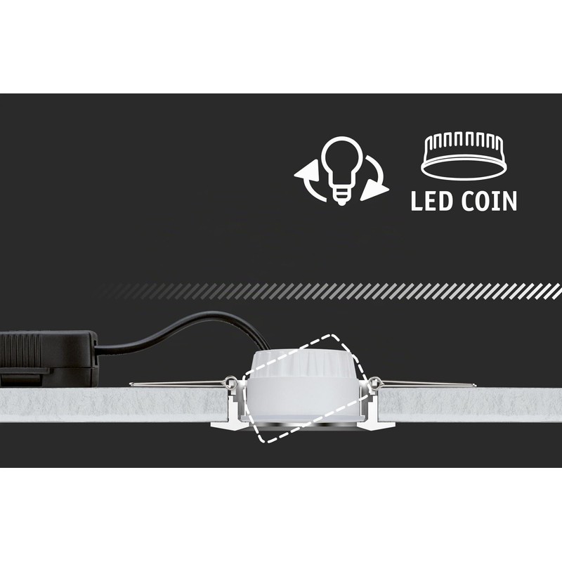 Paulmann Nova 94297 Mini LED Recessed Light Coin Set of