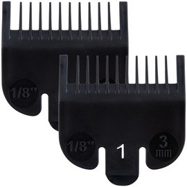 OIIKI 2PCS Hair Cutting Guard Replacements, 1/8" (3.0mm) Combs Guides for Hair Clipper -Black