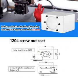 1204 Nut Housing, Nut Housing for CNC, Ball Screws, Ball Screw Nut Housing Bracket, Bracket, Fits Sfu1204 Ball Screws, Default